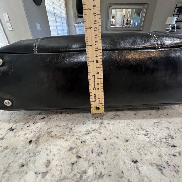 Franklin Covey Black Laptop Briefcase Triple Gusset Bag Tote+ Wallet Organizer - Picture 9 of 16